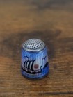 Rare Antique Aksel Holmsen Hand Painted Ocean Viking Thimble    925 Silver