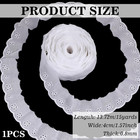 15 Yards White Cotton Eyelet Floral Ruffle Lace Trim For Sewing Dress Clothes Do