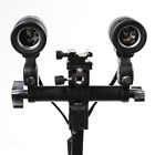 Twin double E27 Swivel Bulb Socket Umbrella Bracket Flash Hotshoe Adapter Holder