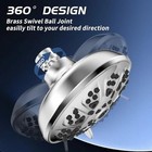 High Pressure Shower Head With 10-setting Modes  360   Adjustable Metal Swivel 