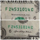  1 One Dollar Bill Note With Numerous Ink Errors Plus Six Digit Brkn Sctd Ladder