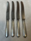 Vintage Alvin Stainless Steel Blade Hollow Silver Plated Handle Set Of 4 Knives