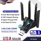 Usb 3 0 Wireless Wifi Adapter 1300mbps Long Range Dongle Dual Band 5ghz Network