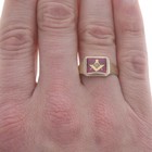 Yellow Gold Blue Lodge Vintage Men s Master Mason Ring - 10k Lab-created Ruby