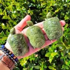 Hand Carved Nephrite Turtle Statue Green Jade Mineral Specimen Reiki Ornament