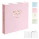 1dot2 Baby Memory Book Keepsake Journal - First 5 Years  Pink Linen