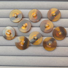 10 Vintage Faux Tortoise Shell Buttons Gold Tone Cameo New Old Stock 15 16 