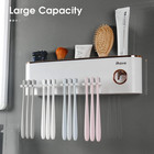 Toothbrush Holders For Bathrooms Wall Mounted With Dispenser   4 Cups