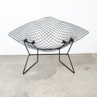 Mid Century Modern Lounge Diamond Chair Harry Bertoia Knoll Black Large Mcm Lg