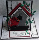 Stampin Up Card Kit Birdhouse Red Cardinal Bird Holiday Christmas Holly Berries