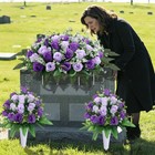 3 Sets Cemetery Flowers For Grave headstone Flower Saddle grave Memorial Flow