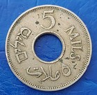 Israel Palestine British Mandate 5 Mils 1934 Coin Key Date Xf