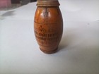 German Antique Wood Barrel Sewing Needle Case  Patented  No 2001  Art  740