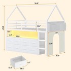 Twin Size Loft Bed For Kids 8 Storage Drawers   Led Lights