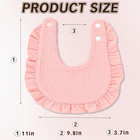 6 Pack Baby Bibs For Baby Girl  Ruffle Trim Muslin Bibs