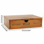 Vintage Wooden Desktop Storage Box Drawer Office Home Table Display Organizer Us