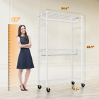 Mzg Heavy Duty Clothing Garment Rack Closet Shelves Rolling Clothes Storage 75 
