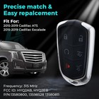 Helloauto Key Fob Cover Case Compatible With Cadillac 2014-2023 Xt5 Ats Cts Srx