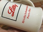 Rare Eli Lilly Ceramic Porto Rico  Coffee Mug 4  x3   Crazing