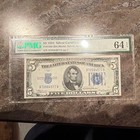 Fr 1650 Pmg 1934  5 Silver Certificate Banknote - 64 Epq Unc
