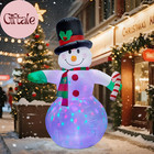 6 Ft Christmas Inflatable Snowman  Christmas Blow Up Decoration With Rotating Le