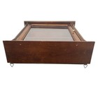 Vtg Cherry Wood Wall Curio Cabinet Hanging Display Case Glass Door Shadow Box