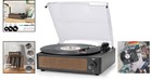 Vintage Bluetooth Vinyl Record Player With Built-in Speakers - 3-speed Turntable