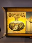 Vintage Olympia Brewing Beer Lighted Bar Advertising Sign Waterfall Scene Works