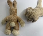 Vtg Bunny Rabbit Steiff Originals Floppy Hansi Ear Button Mohair Twist Lot Of 2