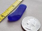 Genuine Beach Sea Glass Surf Tumbled Cobalt Blue Navy Ocean Frosted Pendant R09