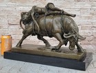 Bronze Marble Sculpture Statue Lygia europa Bull Art Deco Erotic Figurine Figure