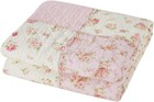 Original 100  Cotton Quilt Twin Size Pink Floral Patchwork Quilted Thro
