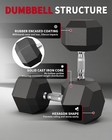 Pair Of Rubber Coated Hex Dumbbell Hand Weight Set  25 Lb To 50 Pound