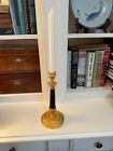 Rare Antique Pair Of French Empire Brass And Black Candlesticks 10 5   