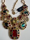 Magnificent Runway Vtg Necklace R l  Graziano Huge Colorful Bib Mint W orig Tag