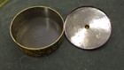Vintage Daher Tin Metal Container Floral Yellow Green Brown Round With Lid Fall