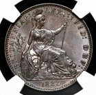 Great Britain  George Iv Copper Farthing  1822  Ngc Ms65 Bn