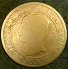 1859 Canada Large Cent  Narrow 9 Circulated Brown Queen Victoria Penny