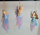 Bradford Frosted Enchantment Fairy Ornaments Set Of 3 2007  a   Hanging  5 