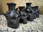 Martha Stewart Black Sugar Skull Day Of The Dead Candle Holder Halloween