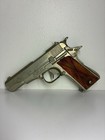 Vintage Hubley  automatic  Toy Cap Gun Diecast W  Rare Wood Grips