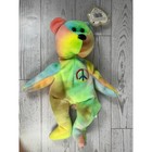 Ty Beanie Baby Peace Bear 1996  Mwmt  Pe Pellets  Tag Errors  Rare   Retired