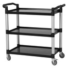 3-tier Rolling Serving Utility Cart 360 Lb Capacity Heavy Duty For Food Service