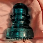 Vintage Hemingray No  44 Cross Top Blue Glass Insulator Rare Very Nice
