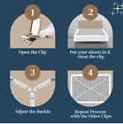 Bed Sheet Holder Fasten Straps Adjustable Suspenders Grippers Elastic Band   white