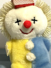 Vintage Eden Pastel Yellow Clown Plush Stuffed Animal Bell Rattle Sleeping Hat