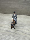 Vintage Britains Lead Black Horse Woman Side Saddle Fox Hunt Hunting W  Whip