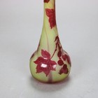 Antique French Art Nouveau Cut Back Flower Art Glass Vase Signed Galle C1920