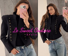 Zara Woman Ss26 Black Fitted Blazer With Shoulder Pads Jacket 4840 798 800