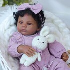 Wooroy 18 Inch Reborn Baby Doll African American Girl Realistic Soft Cloth Body